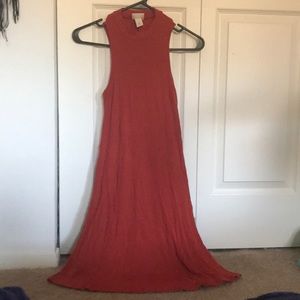 High collar mid length dress